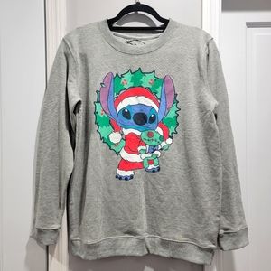 Disney Stitch Christmas Long Sleeve Pullover Sweater